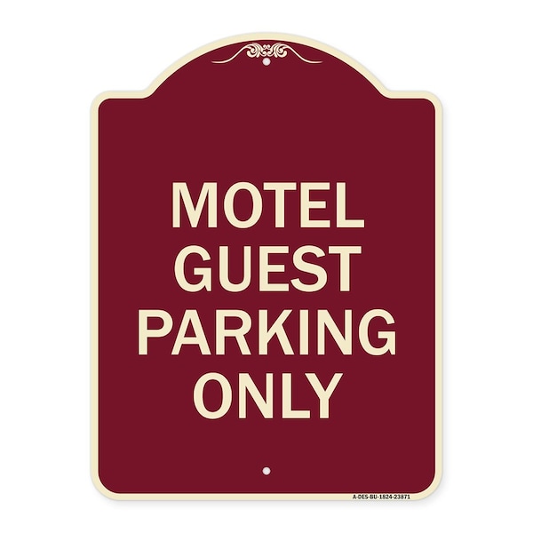 Signmission Motel Guest Parking Only Heavy-Gauge Aluminum Architectural Sign, 24" x 18", BU-1824-23871 A-DES-BU-1824-23871 - main
